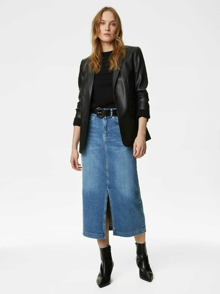 Marks & Spencer Denim midi-szoknya Marks & Spencer tengerészkék