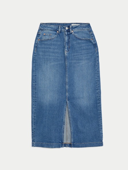 Marks & Spencer Denim midi-szoknya Marks & Spencer tengerészkék