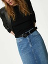 Marks & Spencer Denim midi-szoknya Marks & Spencer tengerészkék