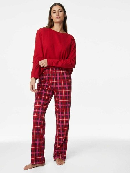 Marks & Spencer Nyomtatott tiszta pamut pizsama szett Marks & Spencer piros