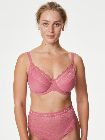 Marks & Spencer Marks & Spencer három darabos női zsugorodó csipkemelltartó szett rózsaszín, szürke és lila színben