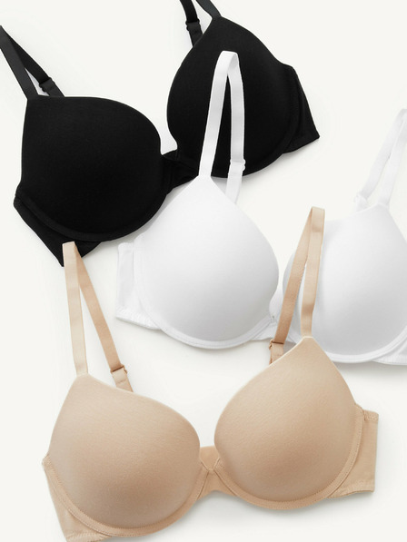 Marks & Spencer Marks & Spencer három darabos női push-up melltartó készlet bézs, fehér és fekete színben, merevítővel