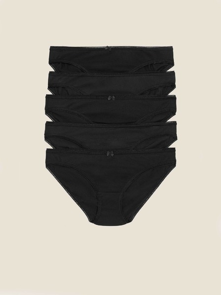 Marks & Spencer Marks & Spencer fekete pamut Lycra® bikinialsó, 5 csomag, Lycra® pamut, 5 csomag
