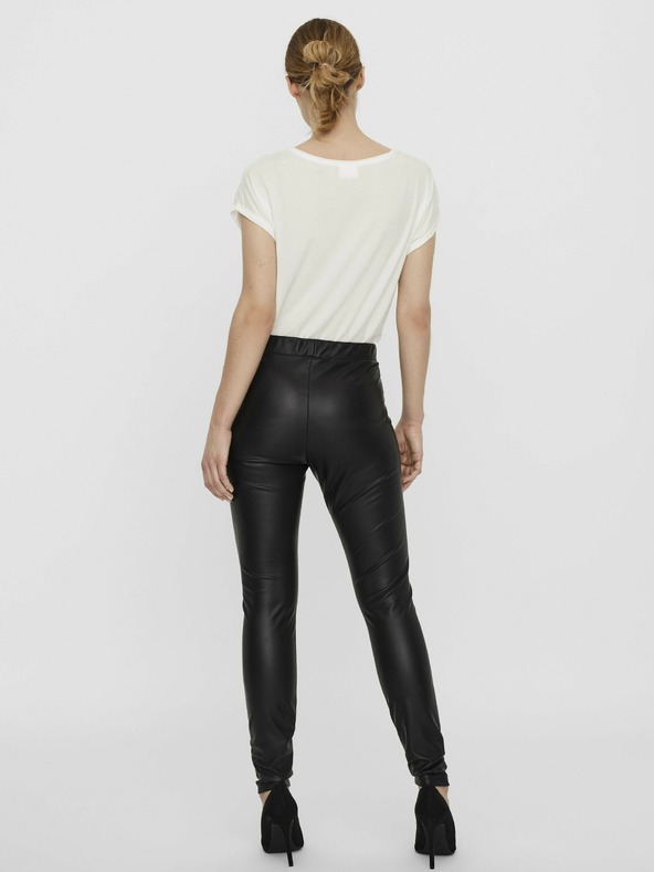 Vero Moda Fekete női bőr leggings VERO MODA Gaya Gaya