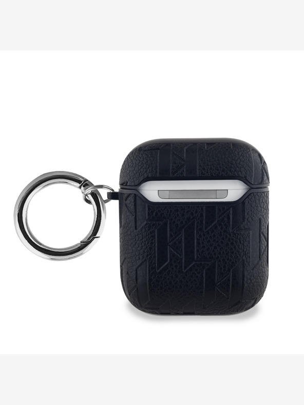 Karl Lagerfeld Karl Lagerfeld PU dombornyomott Choupette fejek tok az AirPods 1/2-hez Fekete