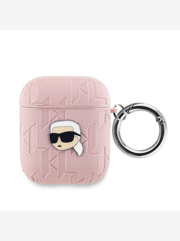 Karl Lagerfeld PU dombornyomott Karl fej tok az AirPods 1/2 rózsaszín Karl Lagerfeldhez