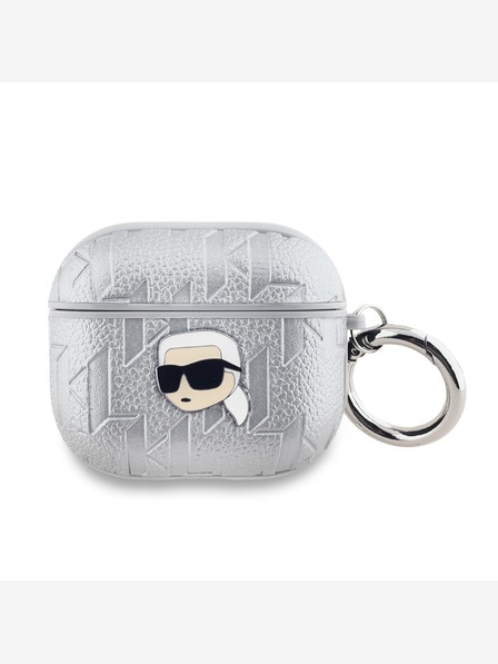 Karl Lagerfeld PU dombornyomott Karl fej tok AirPods 3 ezüst Karl Lagerfeld Karl Lagerfeld