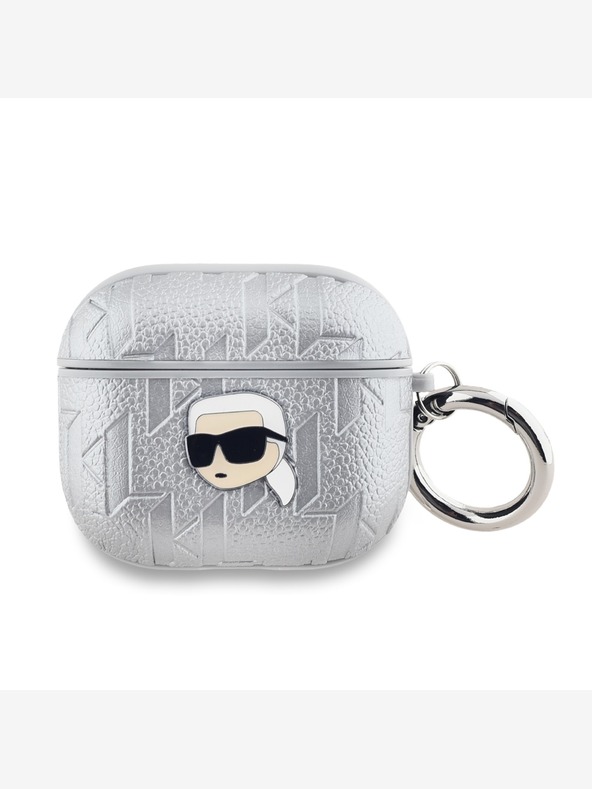 Karl Lagerfeld PU dombornyomott Karl fej tok AirPods 3 ezüst Karl Lagerfeld Karl Lagerfeld