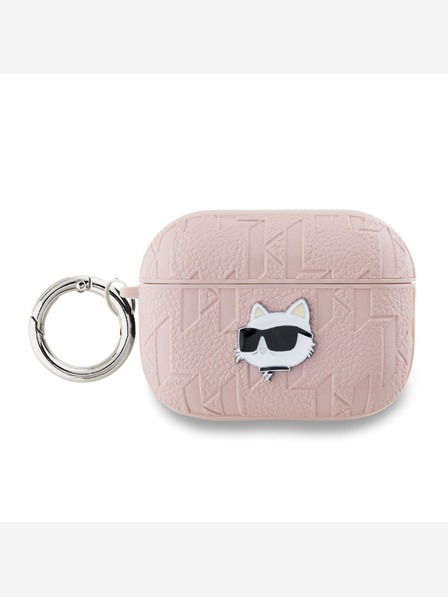 Karl Lagerfeld Karl Lagerfeld PU dombornyomott Choupette Head tok az AirPods Pro 2 rózsaszínhez