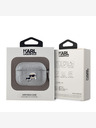 Karl Lagerfeld Karl Lagerfeld PU dombornyomott Karl és Choupette fejek tok az AirPods Pro ezüsthöz