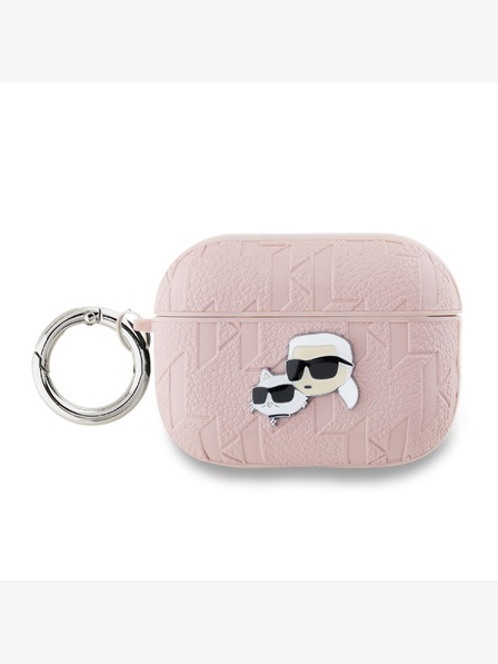 Karl Lagerfeld Karl Lagerfeld PU dombornyomott Karl és Choupette fejek tok az AirPods Pro 2 rózsaszínhez