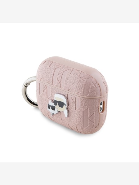 Karl Lagerfeld Karl Lagerfeld PU dombornyomott Karl és Choupette fejek tok az AirPods Pro 2 rózsaszínhez