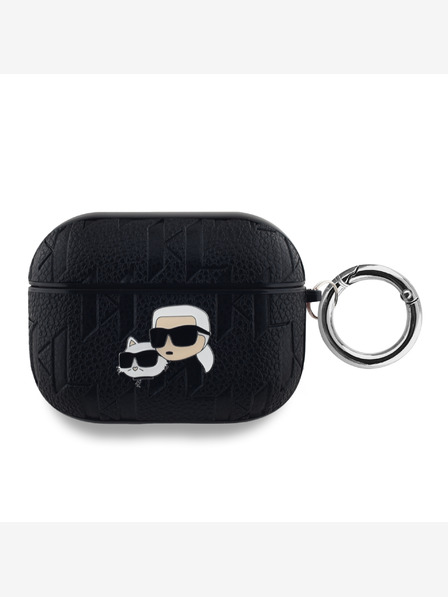 Karl Lagerfeld PU dombornyomott Karl és Choupette fejek tok az AirPods Pro-hoz Fekete Karl Lagerfeld Karl Lagerfeld
