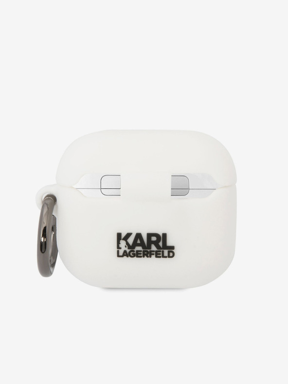 Karl Lagerfeld Karl Lagerfeld 3D Logo NFT Karl Head szilikon tok az Airpods 3 készülékhez Fehér