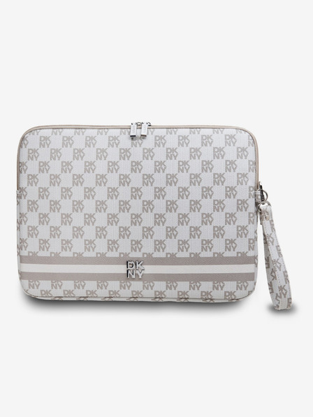 DKNY DKNY PU bőr kockás mintás és csíkos notebook borító 13/14 bézs"