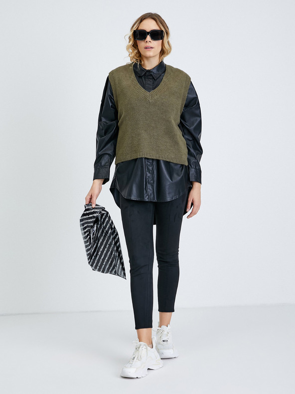 Guess Fekete női leggings szarvasbőrből Guess Maya