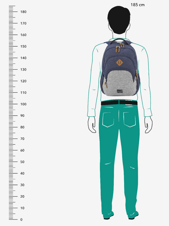 Travelite Sötétkék Travelite Basics hátizsák Melange Navy/szürke