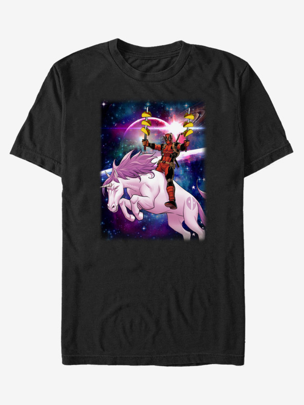 ZOOT.Fan Fekete unisex póló ZOOT.Fan Marvel Taco Unicorn
