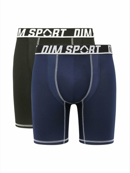 DIM Két darabos férfi sportboxer szett fekete és sötétkék színben DIM SPORT LONG BOXER 2x