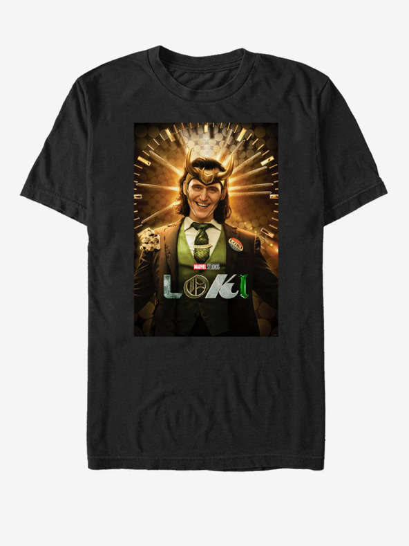 ZOOT.Fan Fekete unisex póló ZOOT.Fan Marvel Loki Mosolygó poszter