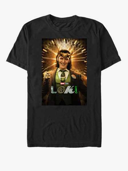 ZOOT.Fan Fekete unisex póló ZOOT.Fan Marvel Loki Mosolygó poszter