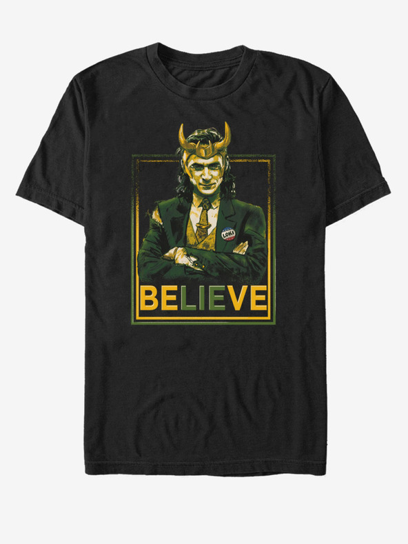 ZOOT.Fan Fekete uniszex póló ZOOT.Fan Marvel Politikai motívum