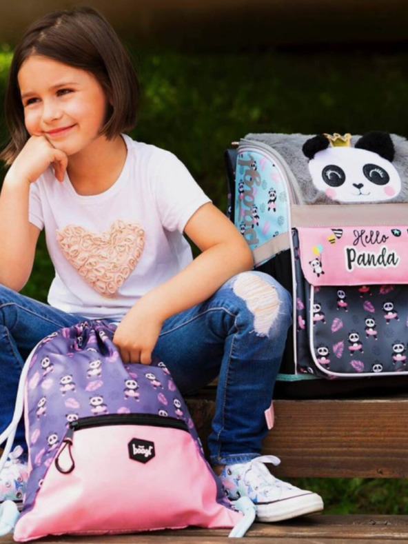 BAAGL  Szürke iskolatáska zippy panda Baagl