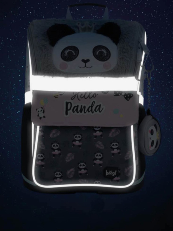 BAAGL  Szürke iskolatáska zippy panda Baagl
