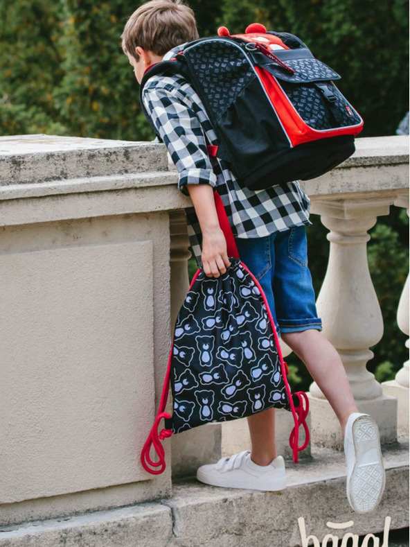 BAAGL  Fekete iskolatáska teribear black Baagl