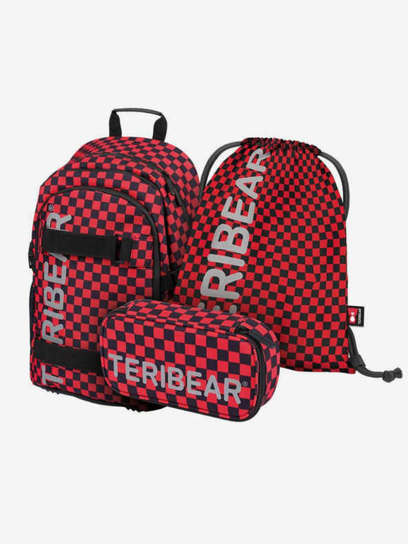 BAAGL  Fekete iskolai készlet Skate hátizsák, tolltartó és táska Baagl Teribear