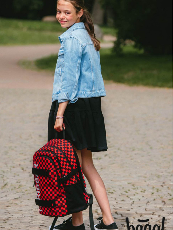 BAAGL  Fekete iskolai készlet Skate hátizsák, tolltartó és táska Baagl Teribear