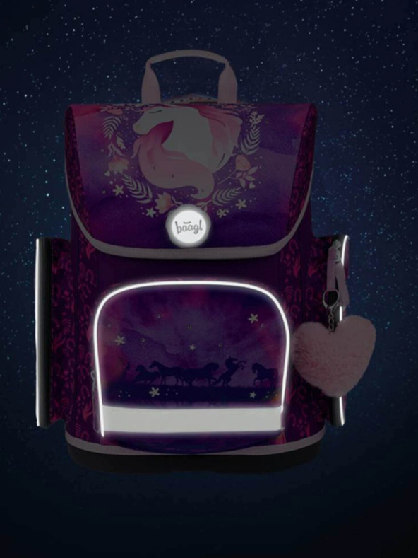 BAAGL  Lila iskolai szett Ergo - aktatáska, tolltartó, táska Baagl Horse