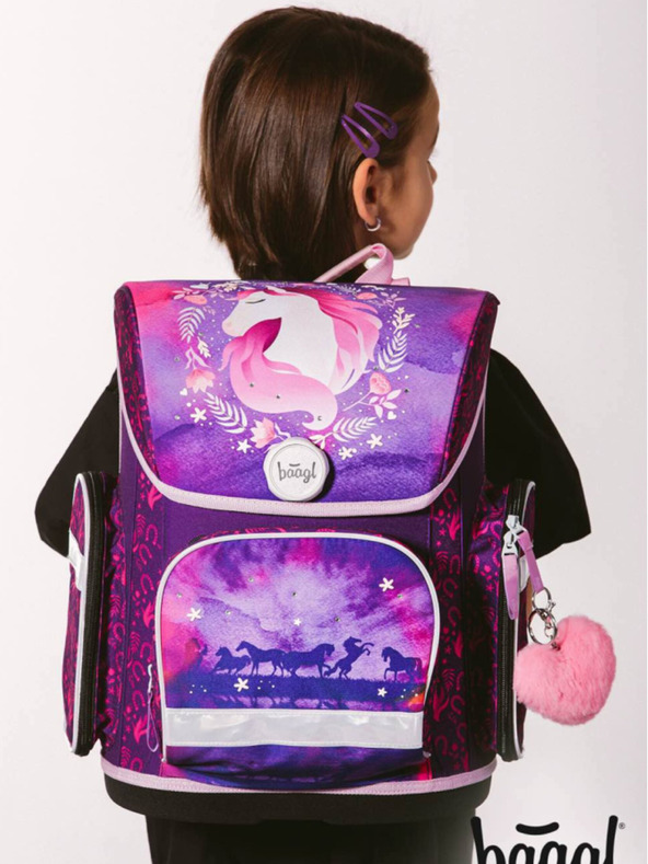 BAAGL  Lila iskolai szett Ergo - aktatáska, tolltartó, táska Baagl Horse
