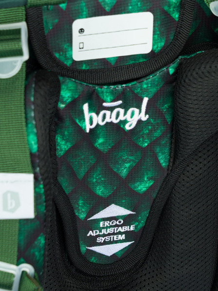 BAAGL  Zöld Iskolatáska Ergo Baagl Sárkány