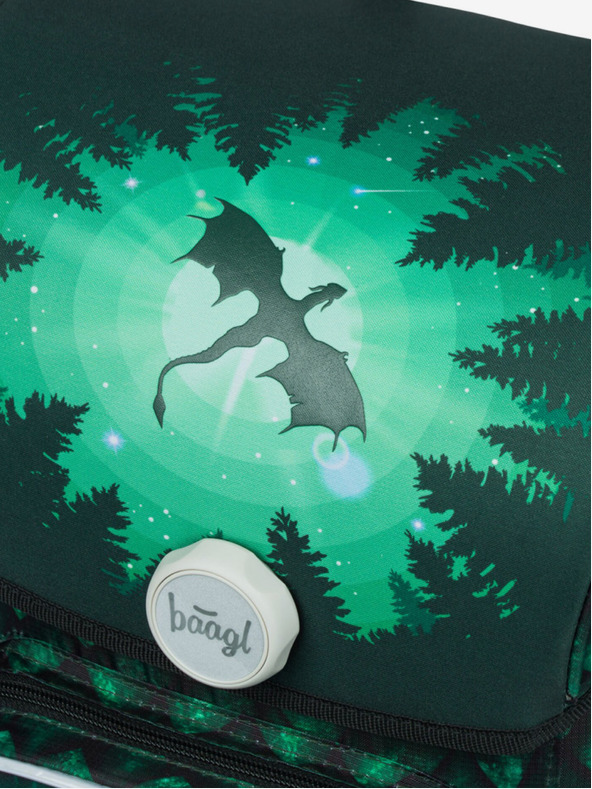 BAAGL  Zöld Iskolatáska Ergo Baagl Sárkány