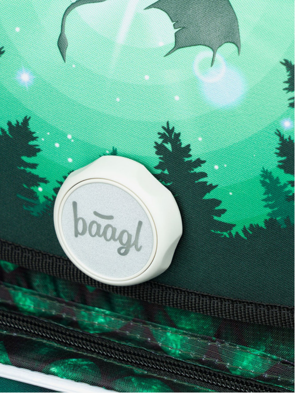 BAAGL  Zöld Iskolatáska Ergo Baagl Sárkány