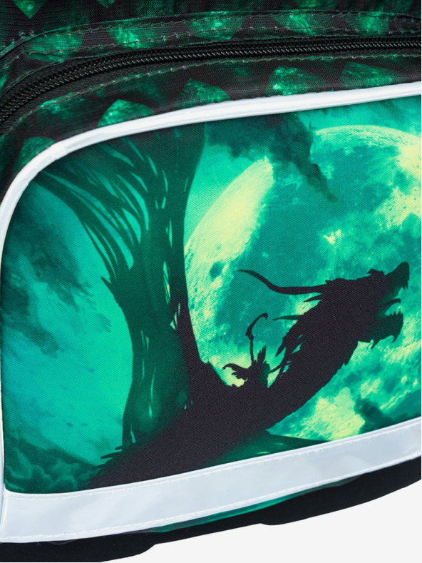 BAAGL  Zöld Iskolatáska Ergo Baagl Sárkány