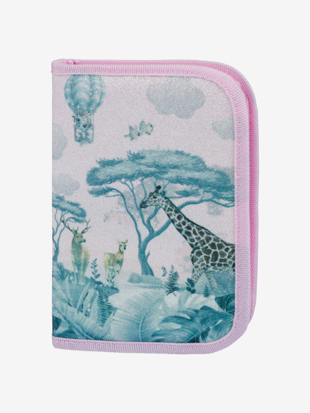 BAAGL  Rózsaszín iskolai tolltartó egyszintes Baagl Safari