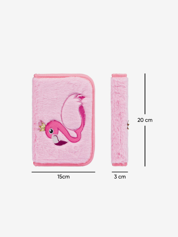 BAAGL  Rózsaszín iskolai tolltartó egyszintes Baagl Flamingo