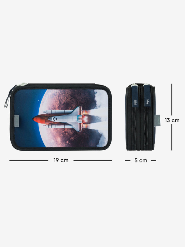 BAAGL  Kék iskolai szett - aktatáska, tolltartó, táska Baagl Shelly Space Shuttle