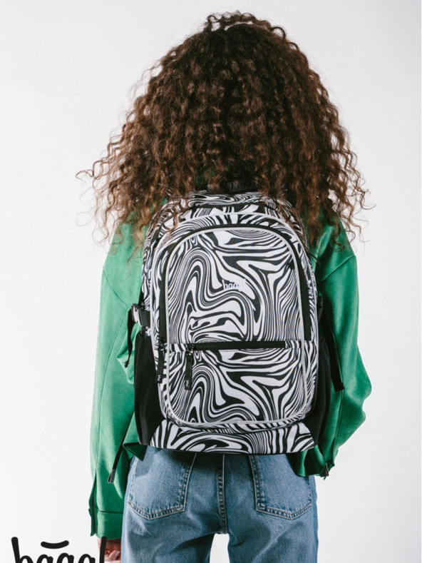 BAAGL  Fekete iskolaszett - hátizsák, tolltartó, Baagl Core Mixture táska