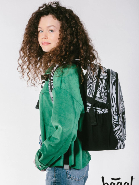 BAAGL  Fekete iskolaszett - hátizsák, tolltartó, Baagl Core Mixture táska