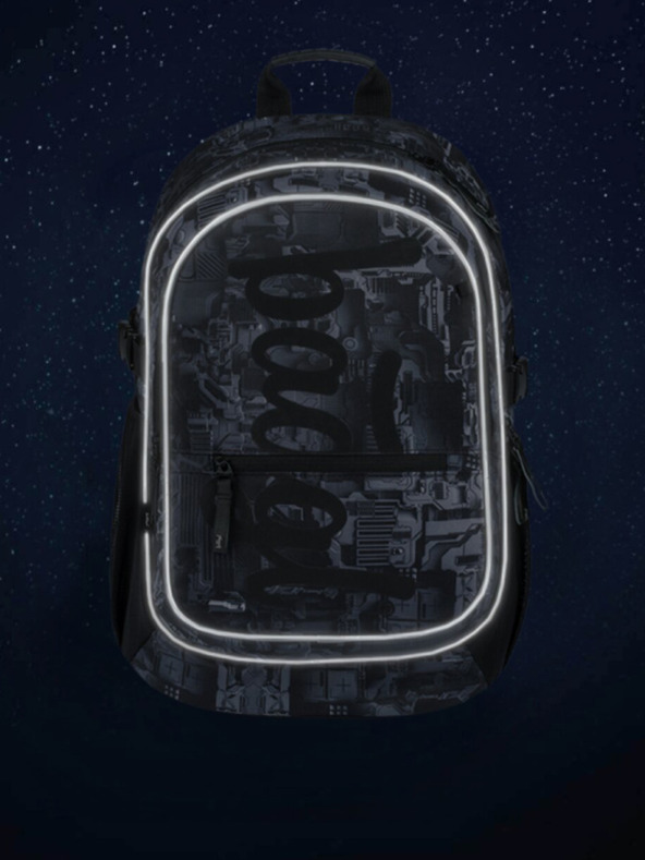 BAAGL  Szürke iskolai készlet - hátizsák, tolltartó, táska Baagl Core Technic