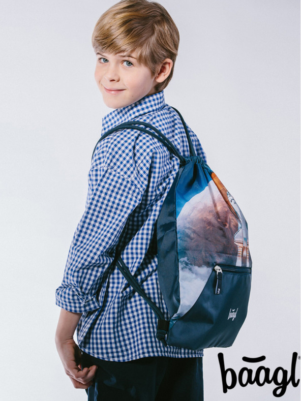 BAAGL  Kék táska zsebbel Baagl Space Shuttle