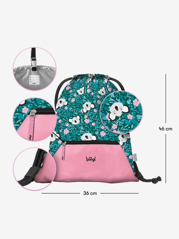 BAAGL  Zöld táska zsebbel Baagl Baby Koala