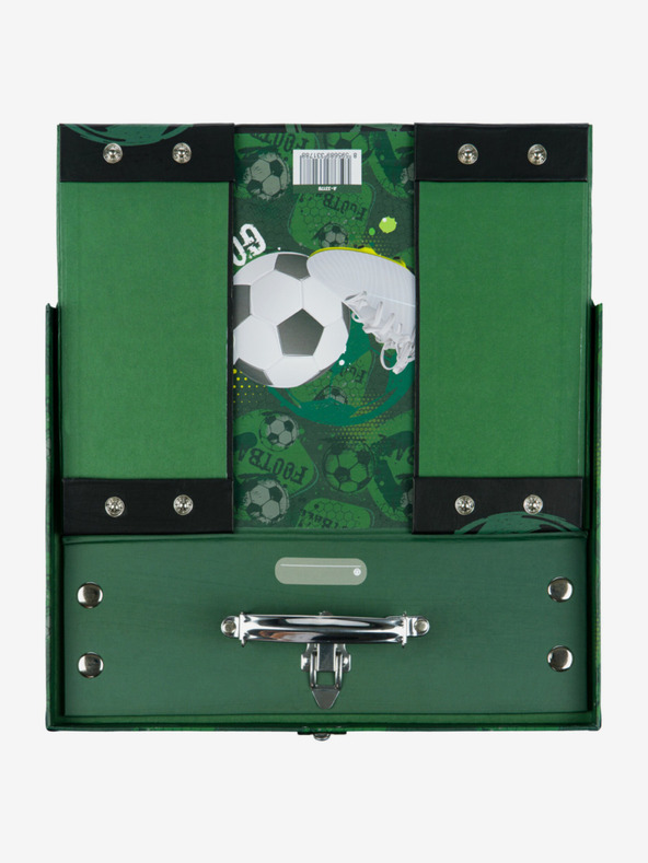 BAAGL  Zöld összecsukható iskolatáska szerelvényekkel Baagl Football