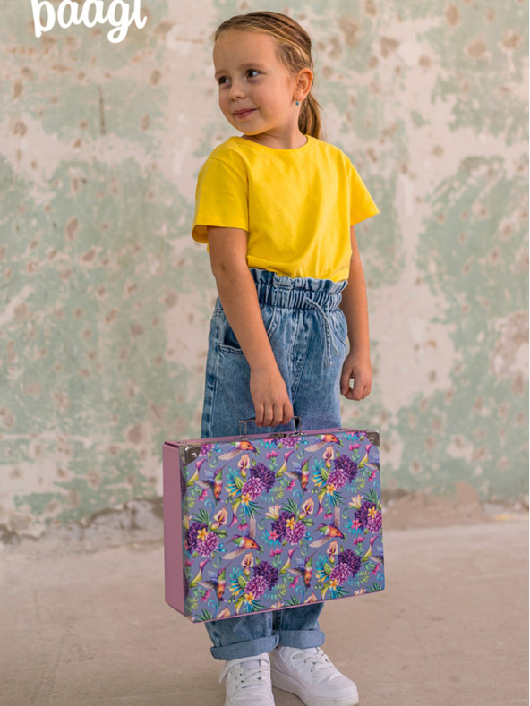 BAAGL  Lila összecsukható iskolatáska szerelvényekkel Baagl Kolibri