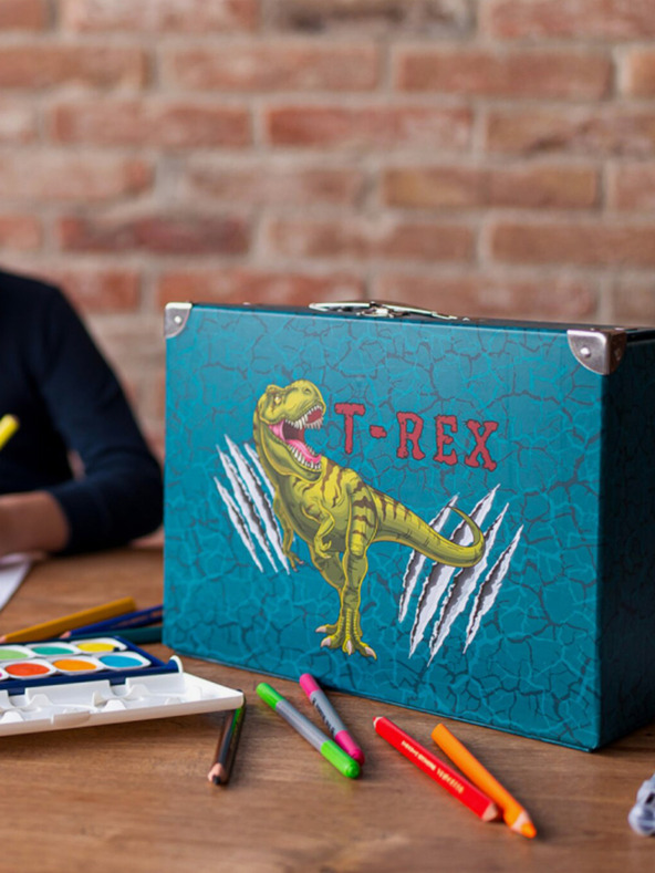 BAAGL  Zöld összecsukható iskolatáska szerelvényekkel Baagl T-Rex