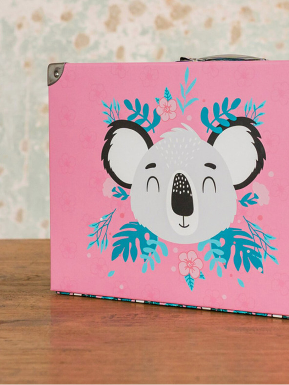 BAAGL  Rózsaszín összecsukható iskolatáska szerelvényekkel Baagl Baby Koala