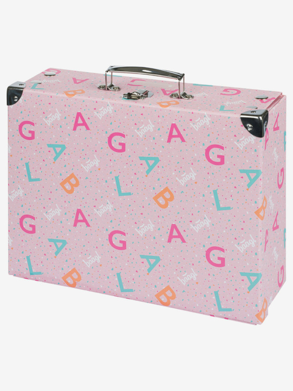 BAAGL  Rózsaszín összecsukható iskolatáska szerelvényekkel Baagl Logo